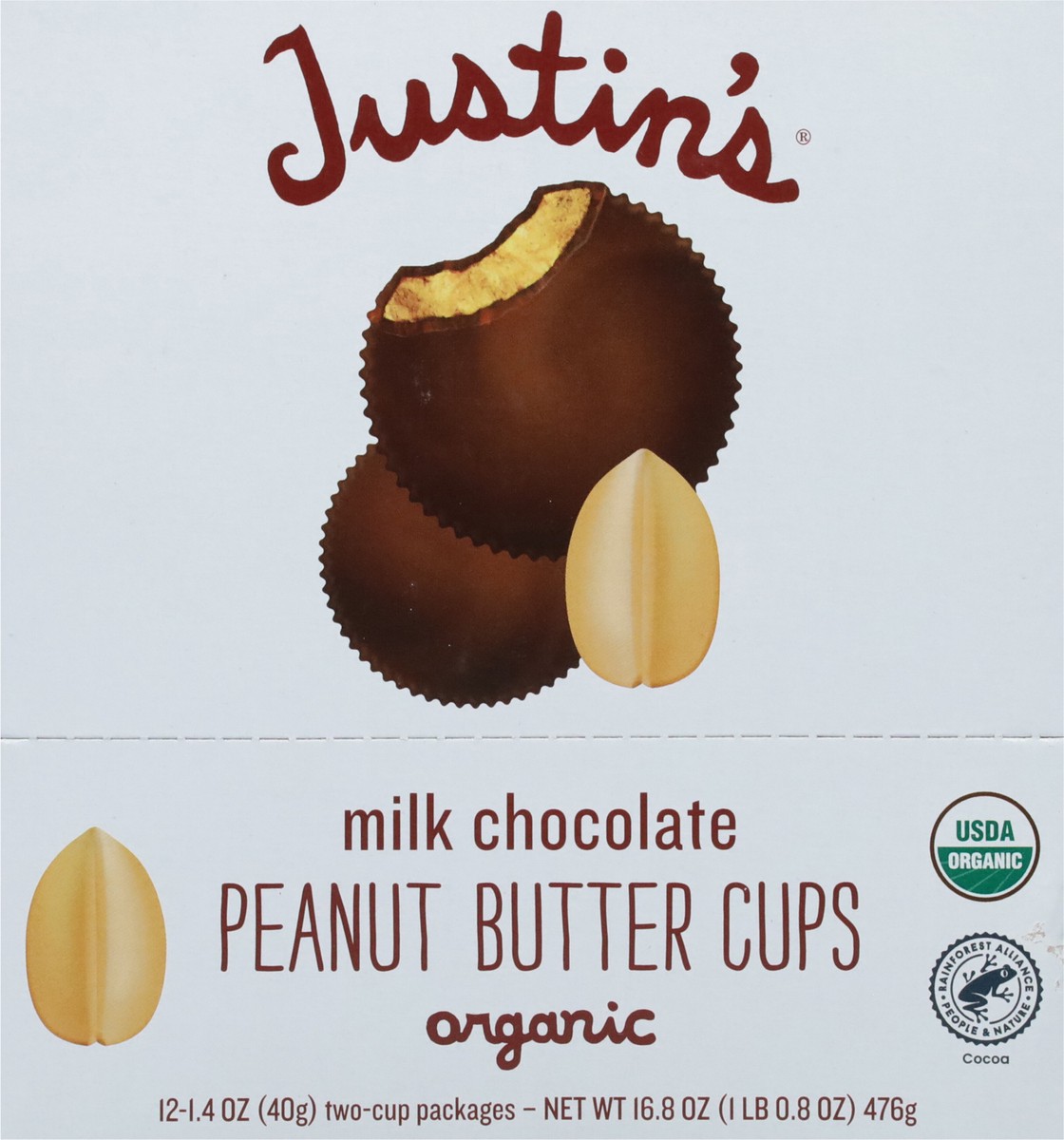 slide 12 of 13, Justin's Organic Milk Chocolate Peanut Butter Cups 12 - 1.4 oz Cups, 12 ct