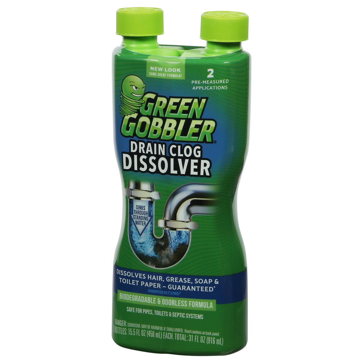 slide 4 of 9, Green Gobbler Drain Clog Dissolver 2 - 15.5 fl oz Bottles, 2 ct