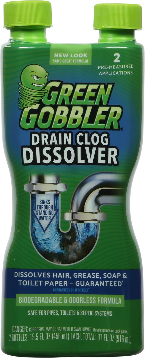 slide 7 of 9, Green Gobbler Drain Clog Dissolver 2 - 15.5 fl oz Bottles, 2 ct