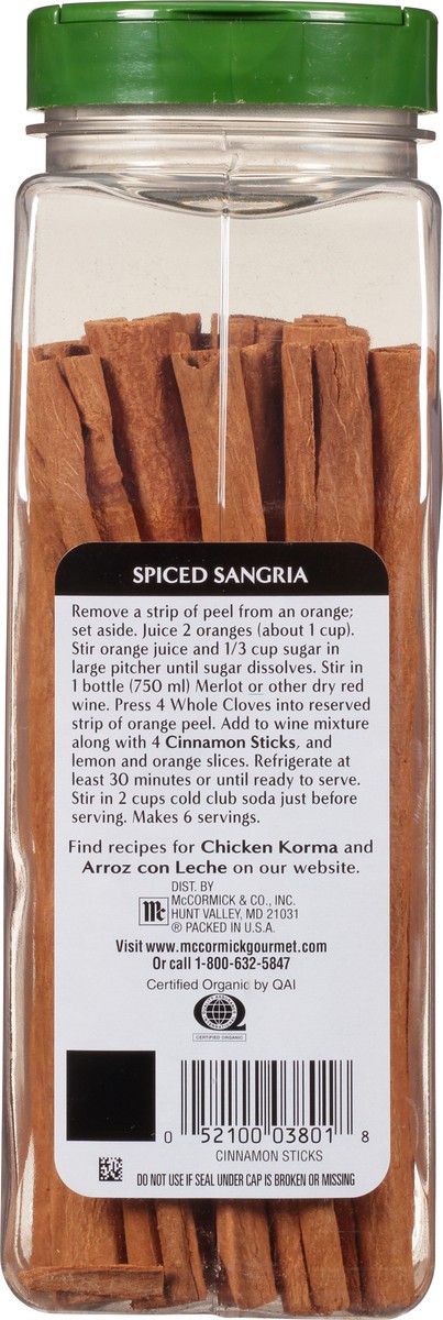 slide 9 of 12, McCormick Gourmet Organic Cinnamon Sticks, 8 oz, 