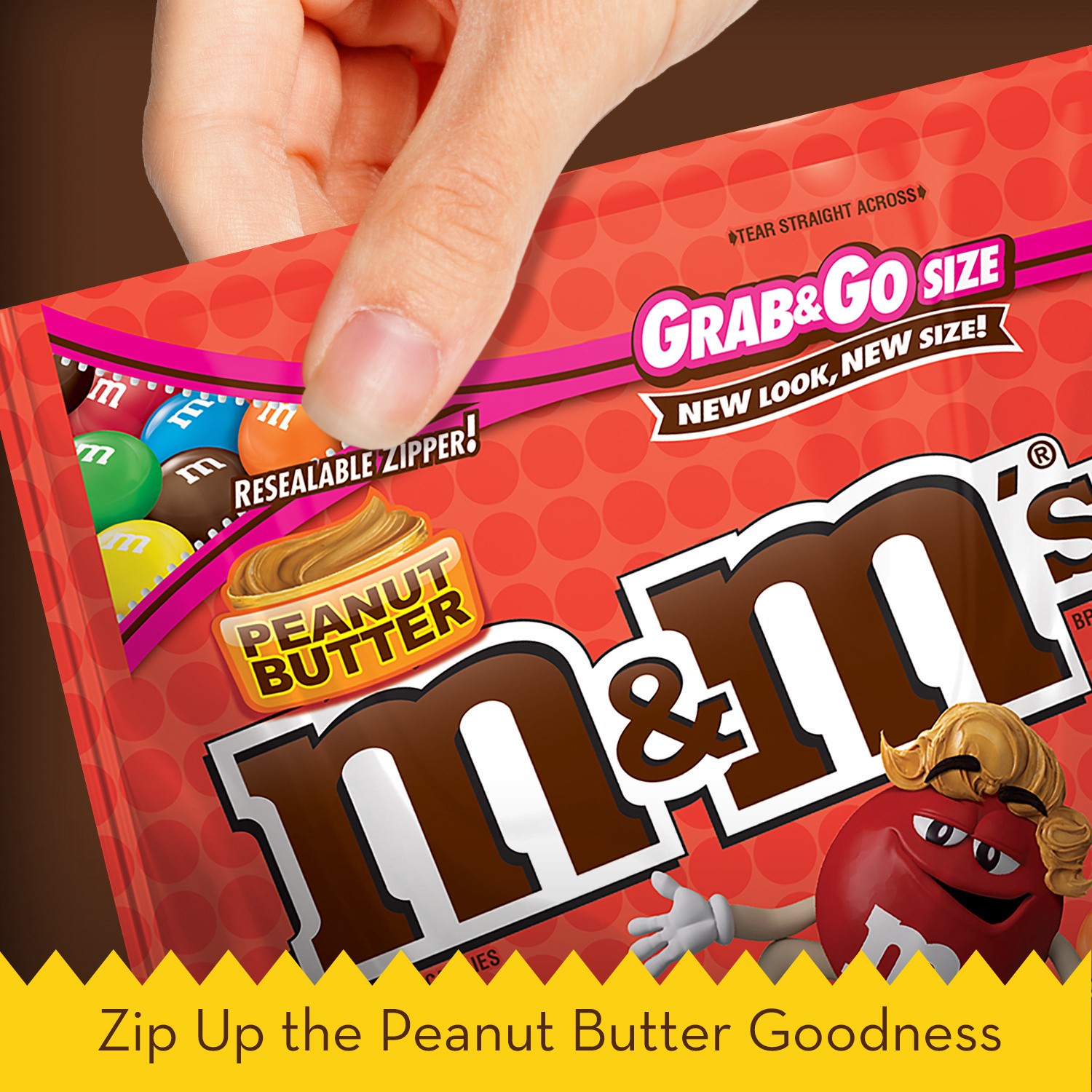 slide 4 of 8, M&M's Peanut Butter Milk Chocolate Candy, Grab & Go Size, 5 oz Bag, 5 oz