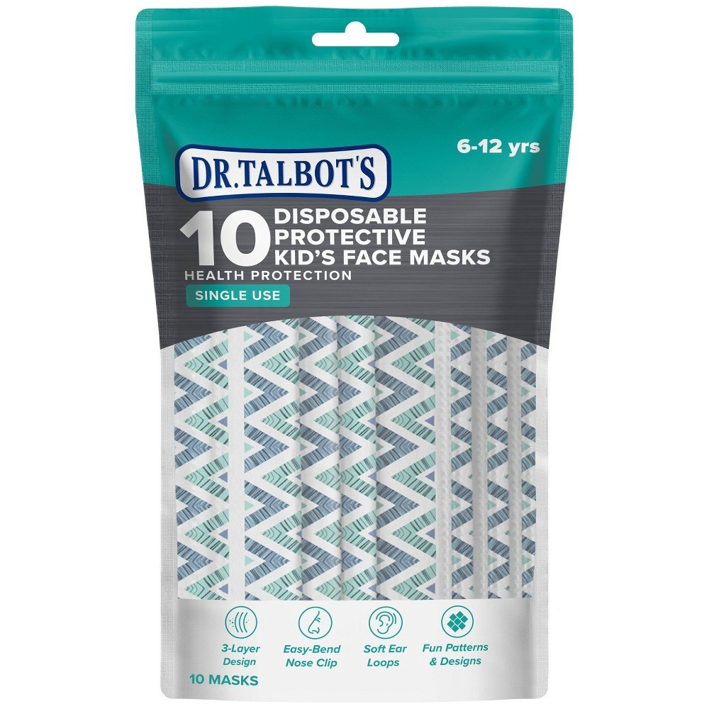 slide 14 of 16, Dr. Talbots Kids Face Mask Printed, 10 ct