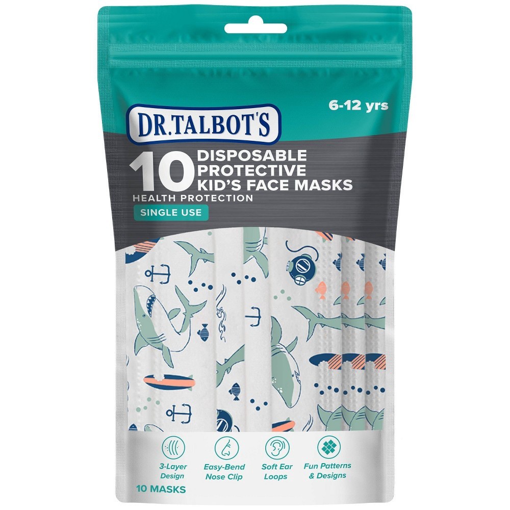 slide 13 of 16, Dr. Talbots Kids Face Mask Printed, 10 ct