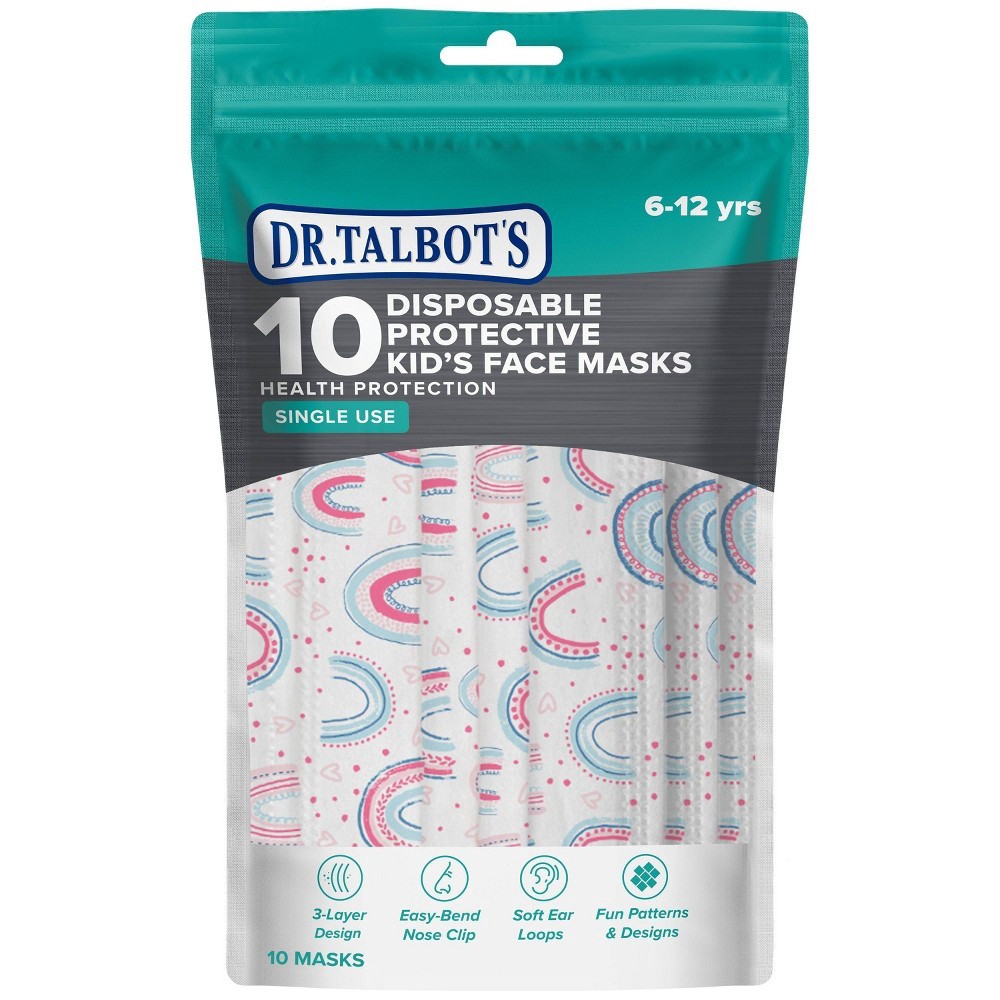 slide 4 of 16, Dr. Talbots Kids Face Mask Printed, 10 ct