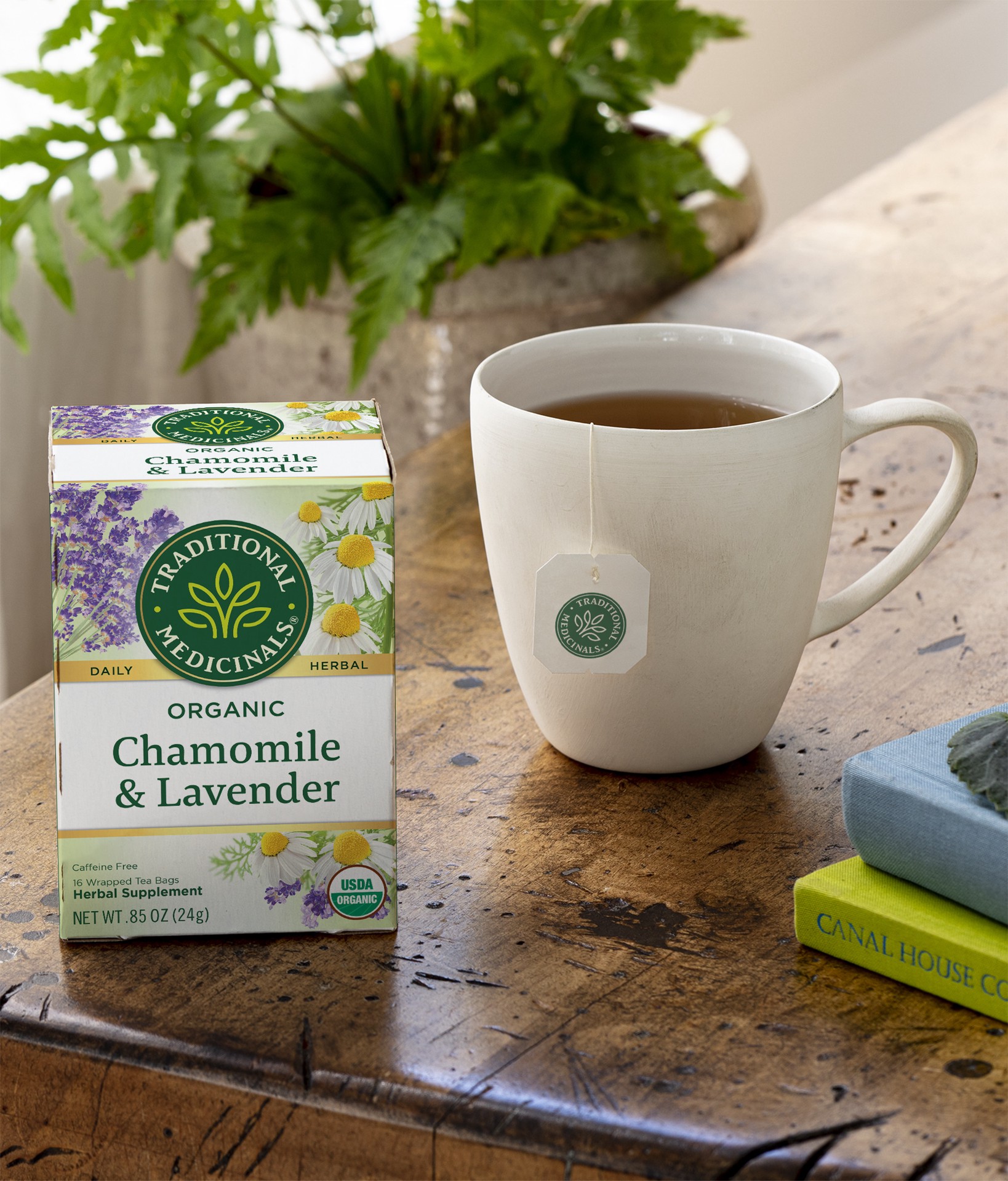 slide 2 of 4, Traditional Medicinals Organic Chamomile with Lavender, Caffeine Free Herbal Tea, 16 ct