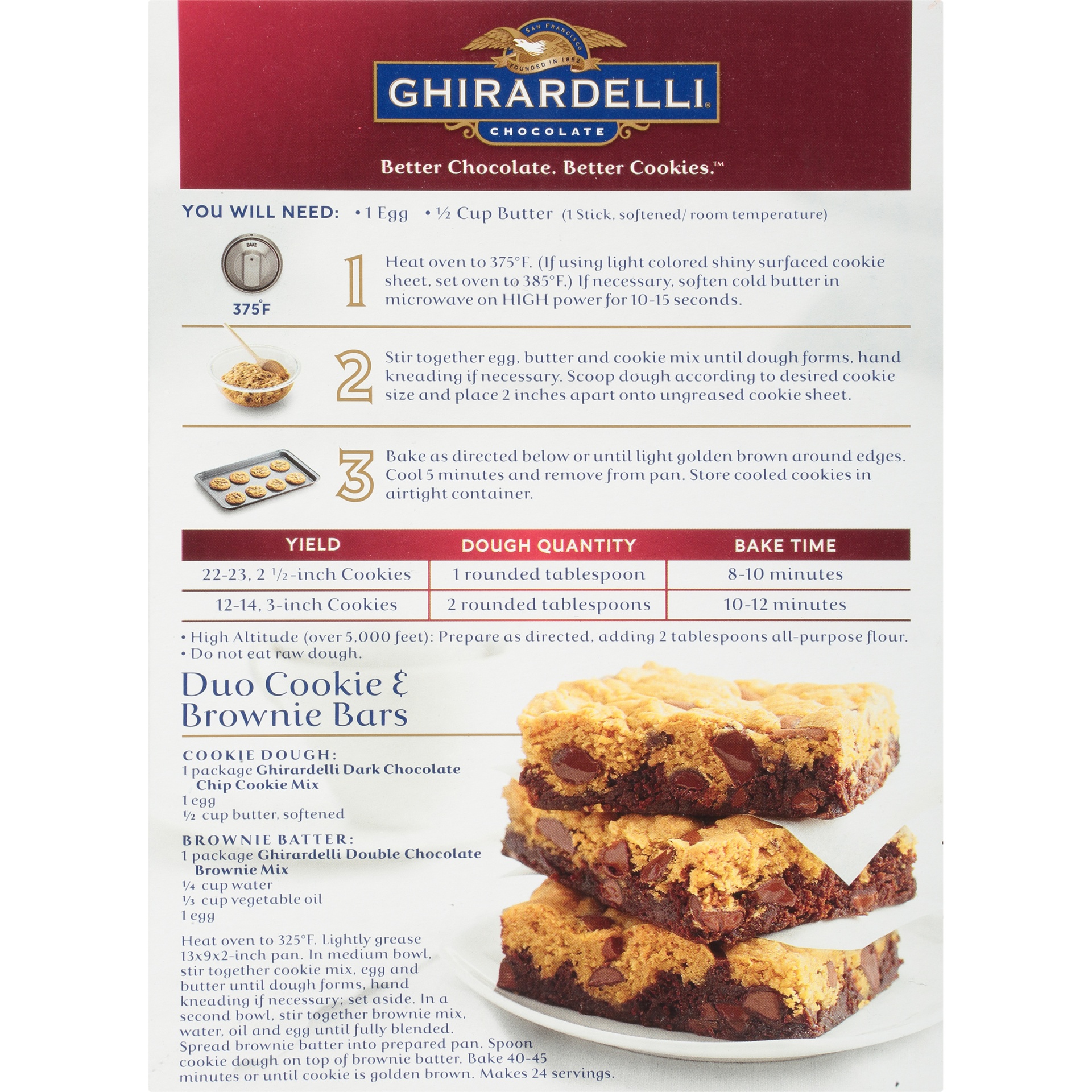slide 8 of 8, Ghirardelli Dark Chocolate Chip Premium Cookie Mix, 