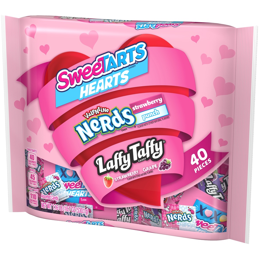 slide 3 of 8, SweeTARTS Hearts, Nerds and Laffy Taffy Valentine's Day Assorted Candies, 40 ct; 18.7 oz