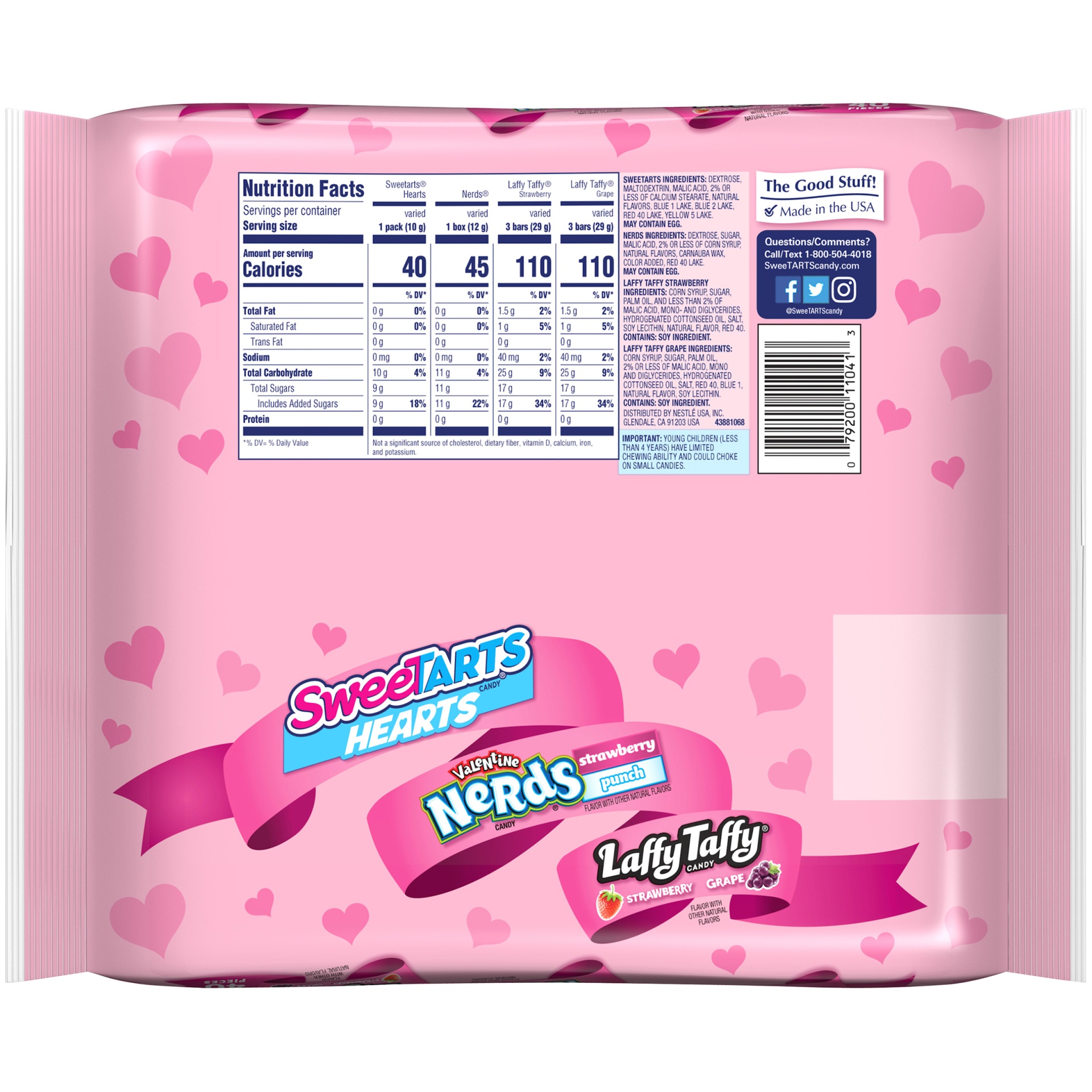 slide 6 of 8, SweeTARTS Hearts, Nerds and Laffy Taffy Valentine's Day Assorted Candies, 40 ct; 18.7 oz