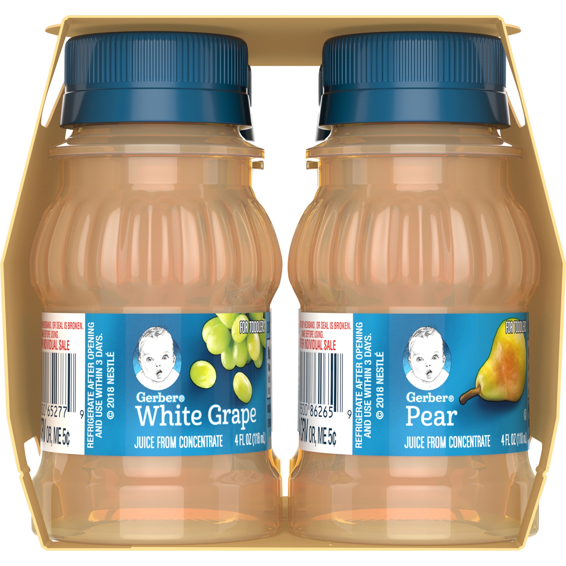 slide 5 of 9, Gerber Toddler (12+ Months) Apple/Pear/White Grape Juices from Concentrate Variety Pack 4 - 4 fl oz Bottles, 4 ct; 4 fl oz
