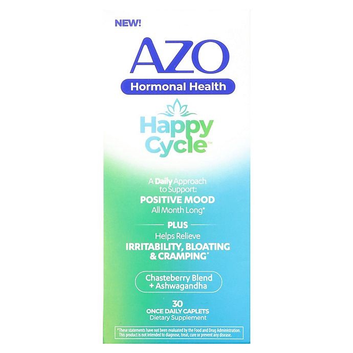 slide 2 of 4, AZOHappy Cycle Hormonal Health Dietary Supplements, 30 ct