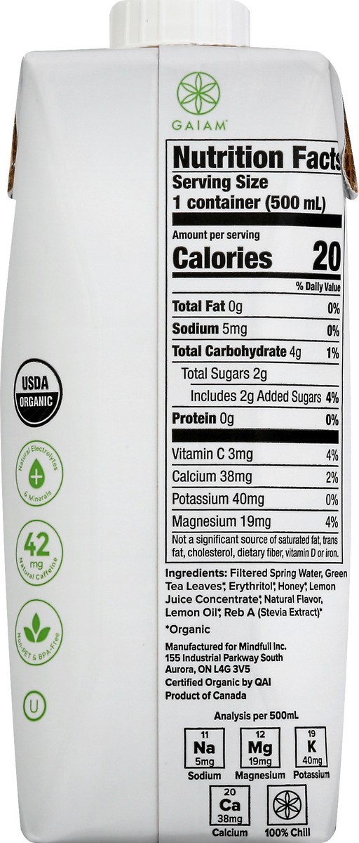 slide 7 of 14, Gaiam Green Tea, Lemon, Organic - 16.9 oz, 16.9 oz