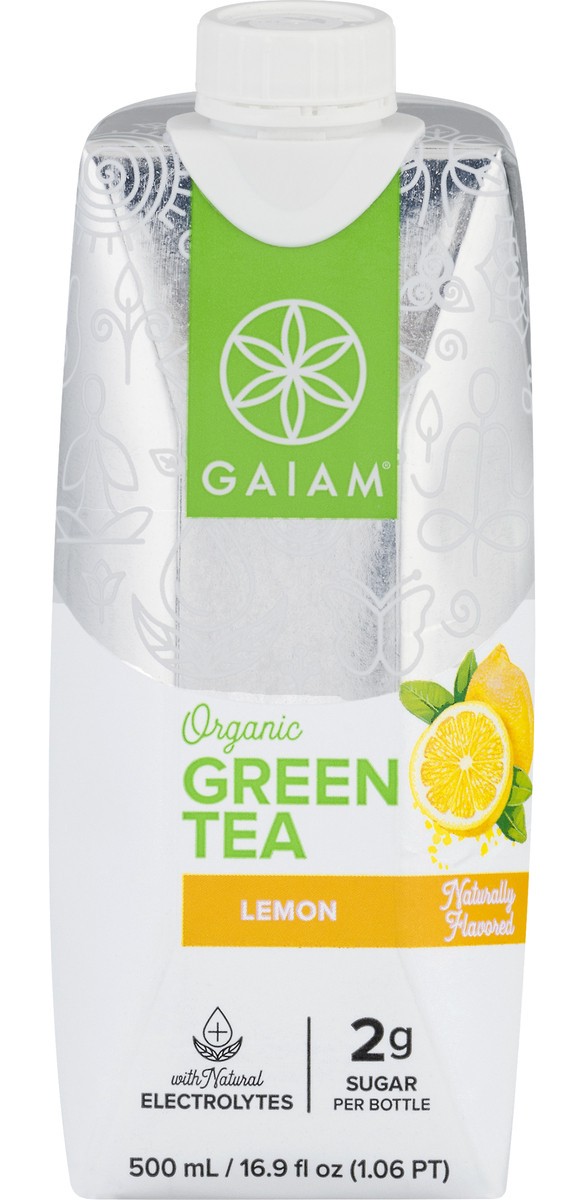 slide 1 of 14, Gaiam Green Tea, Lemon, Organic - 16.9 oz, 16.9 oz