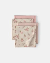 Carters Baby 4-Pack Floral Receiving Blankets - Pink/Cream Pink/Cream OSZ