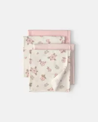 Carters Baby 4-Pack Floral Receiving Blankets - Pink/Cream Pink/Cream OSZ