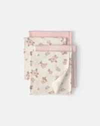 Carters Baby 4-Pack Floral Receiving Blankets - Pink/Cream Pink/Cream OSZ