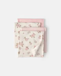 Carters Baby 4-Pack Floral Receiving Blankets - Pink/Cream Pink/Cream OSZ