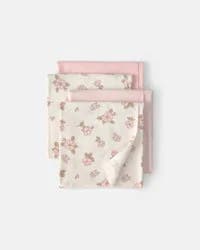 Carters Baby 4-Pack Floral Receiving Blankets - Pink/Cream Pink/Cream OSZ
