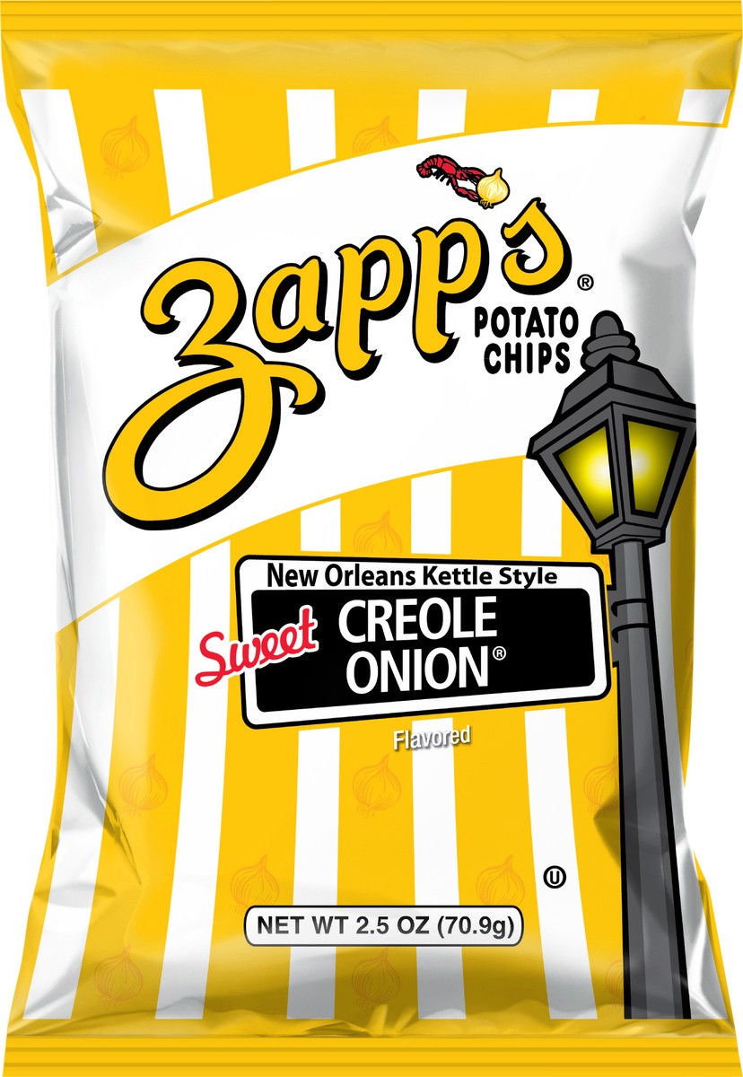 slide 10 of 11, Zapp's 2.5 oz Zapp's Sweet Creole Onion New Orleans Kettle Style Potato Chips, 2.5 oz