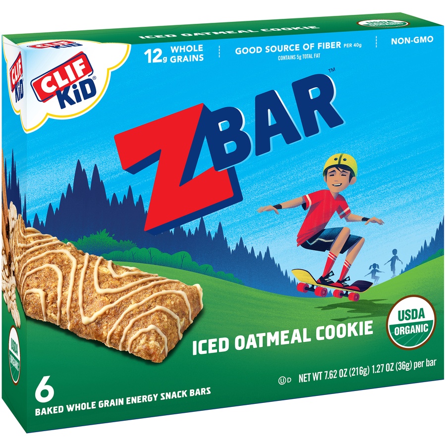 slide 6 of 9, CLIF Kid ZBAR Iced Oatmeal Cookie, 6 ct; 1.27 oz