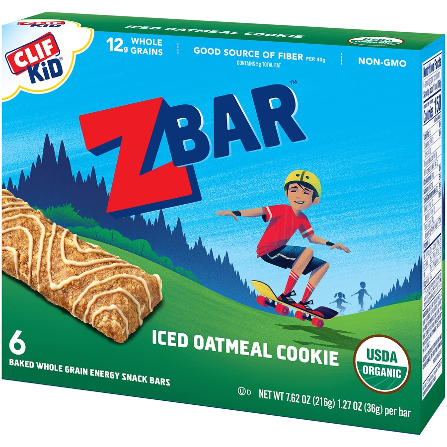 slide 7 of 9, CLIF Kid ZBAR Iced Oatmeal Cookie, 6 ct; 1.27 oz
