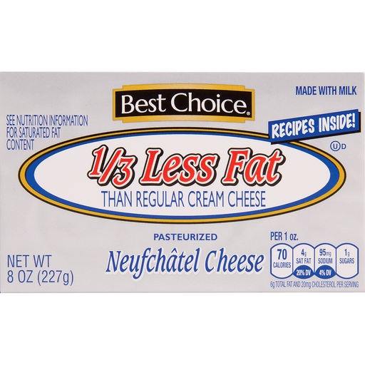 slide 1 of 1, Best Choice Lite Neufchatel Cream Cheese, 8 oz