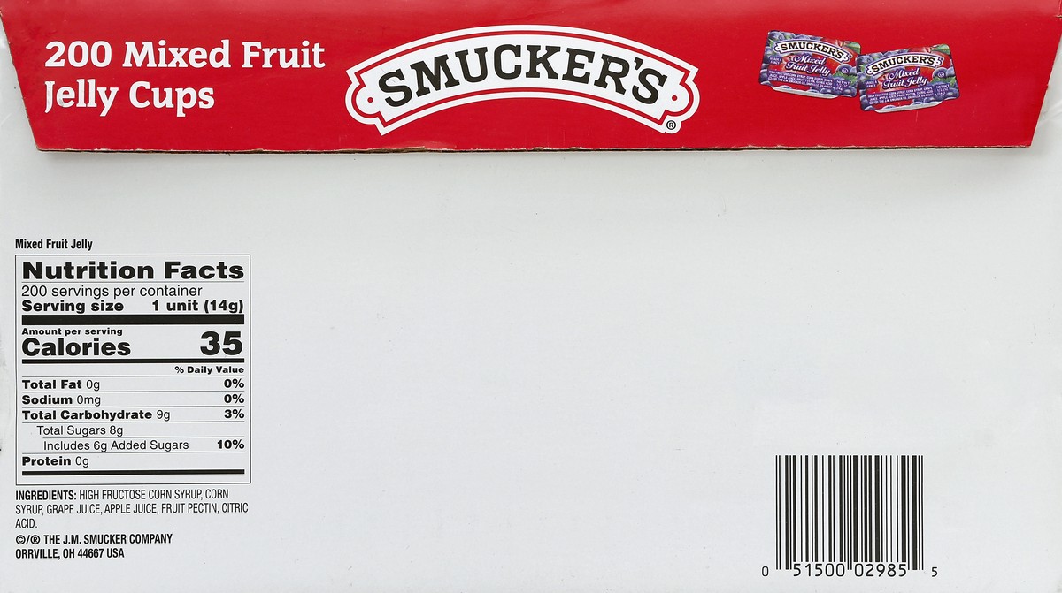 slide 2 of 6, Smucker's Jelly Cups 200 ea, 200 ct; 0.5 oz