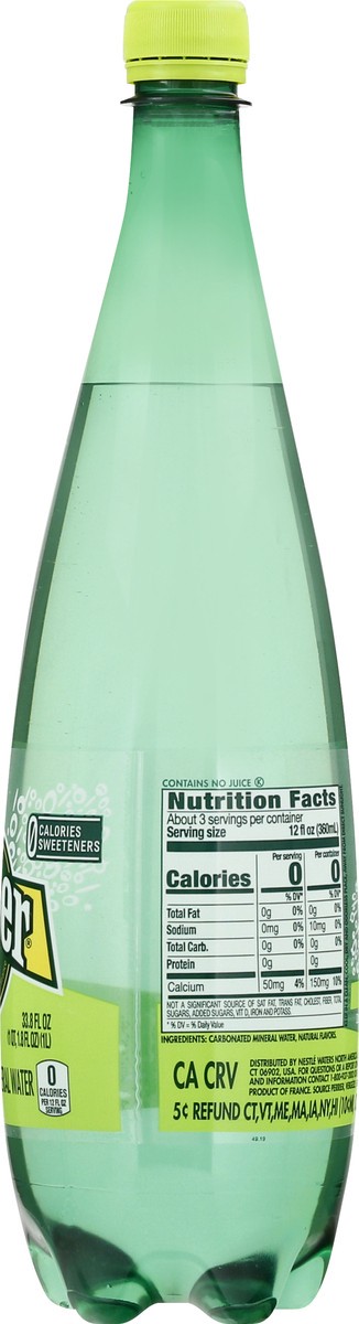 slide 5 of 9, Perrier Lime Flavored Sparkling Water, Plastic Water Bottle - 33.8 oz, 33.8 oz