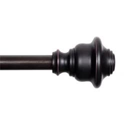 Kenney Finn 5/8'' Fast Fit Easy Install Decorative Window Curtain Rod, 66-120'', Weathered Brown