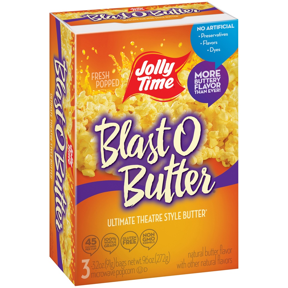 slide 2 of 8, Jolly Time Blast O Butter Popcorn 3 ea, 