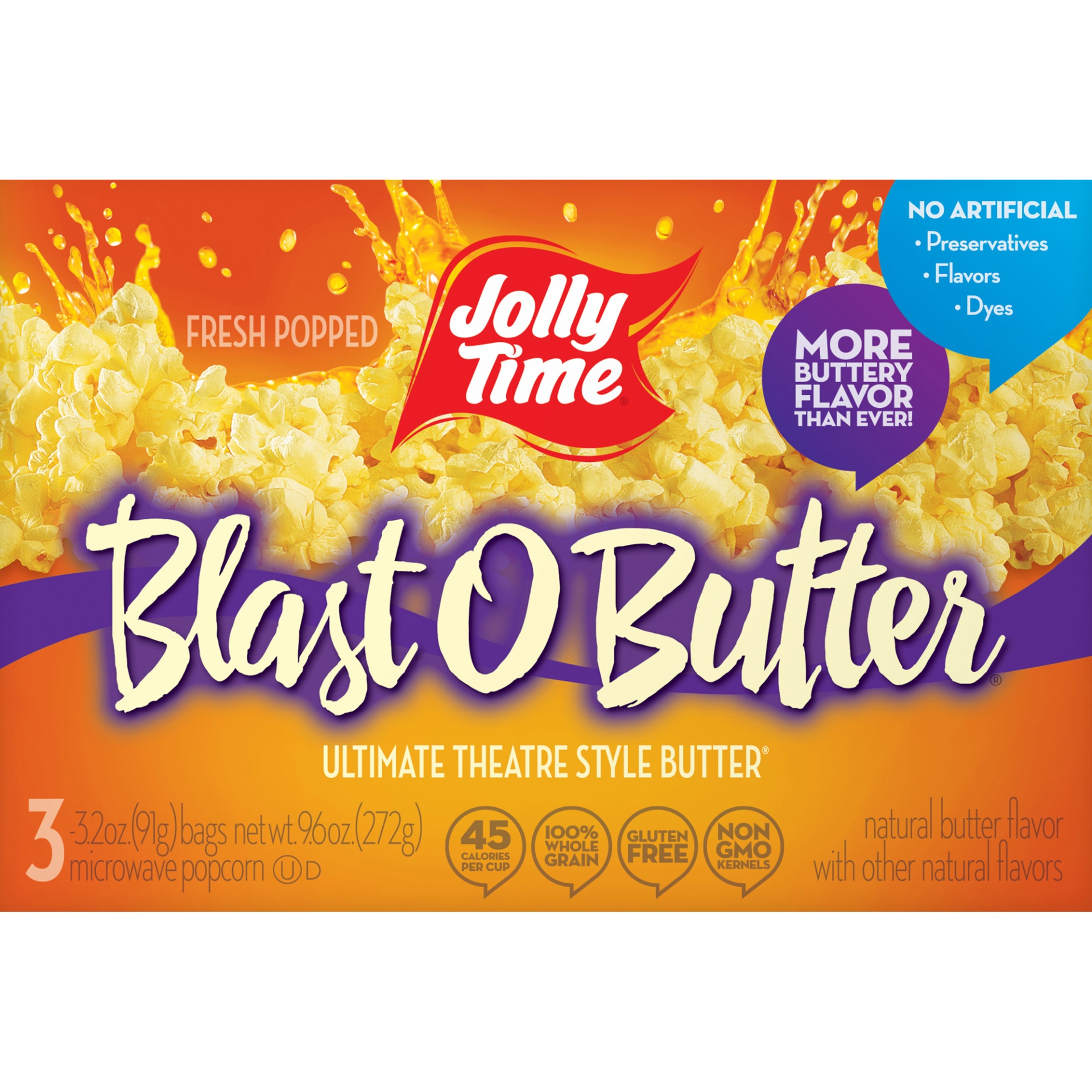 slide 6 of 8, Jolly Time Blast O Butter Popcorn 3 ea, 