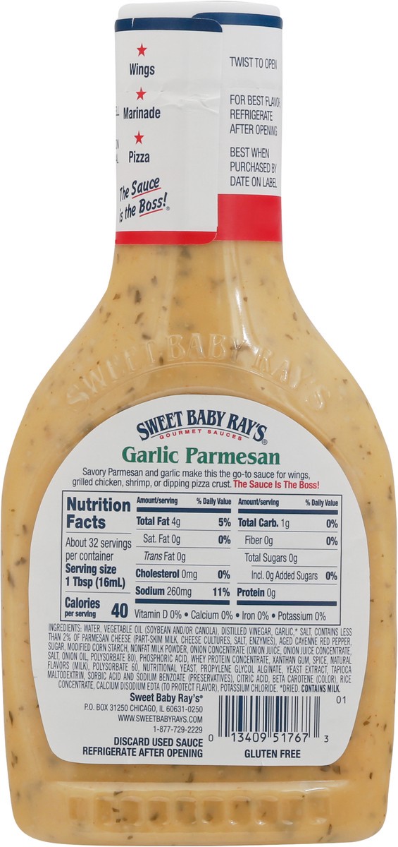 slide 2 of 9, Sweet Baby Ray's Garlic Parmesan Sauce, 16 fl oz