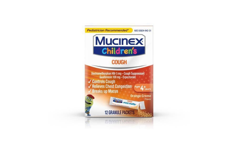 slide 3 of 3, Mucinex Children's Cough Orange Cream Mini-Melts, 12 ct