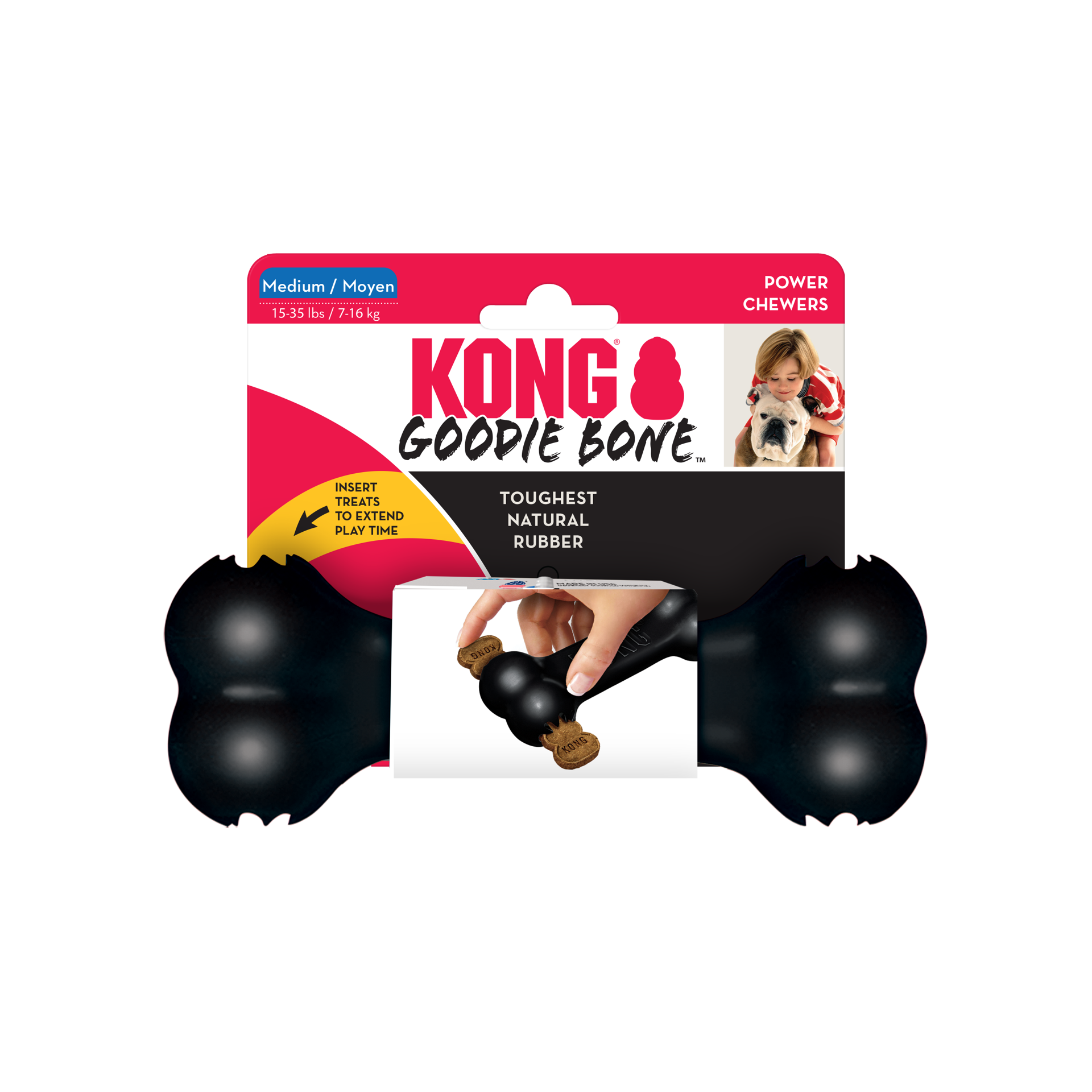 slide 3 of 4, KONG Extreme Goodie Bone Dog Toy, MED