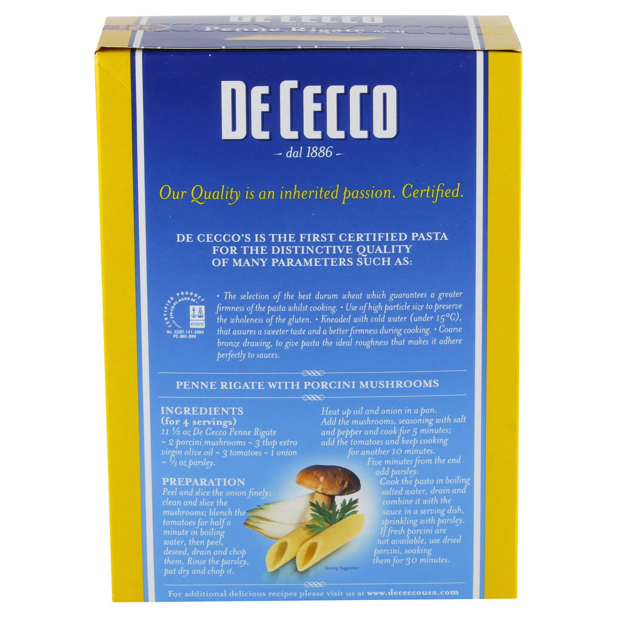 slide 2 of 6, De Cecco Penne Rigate Pasta, 