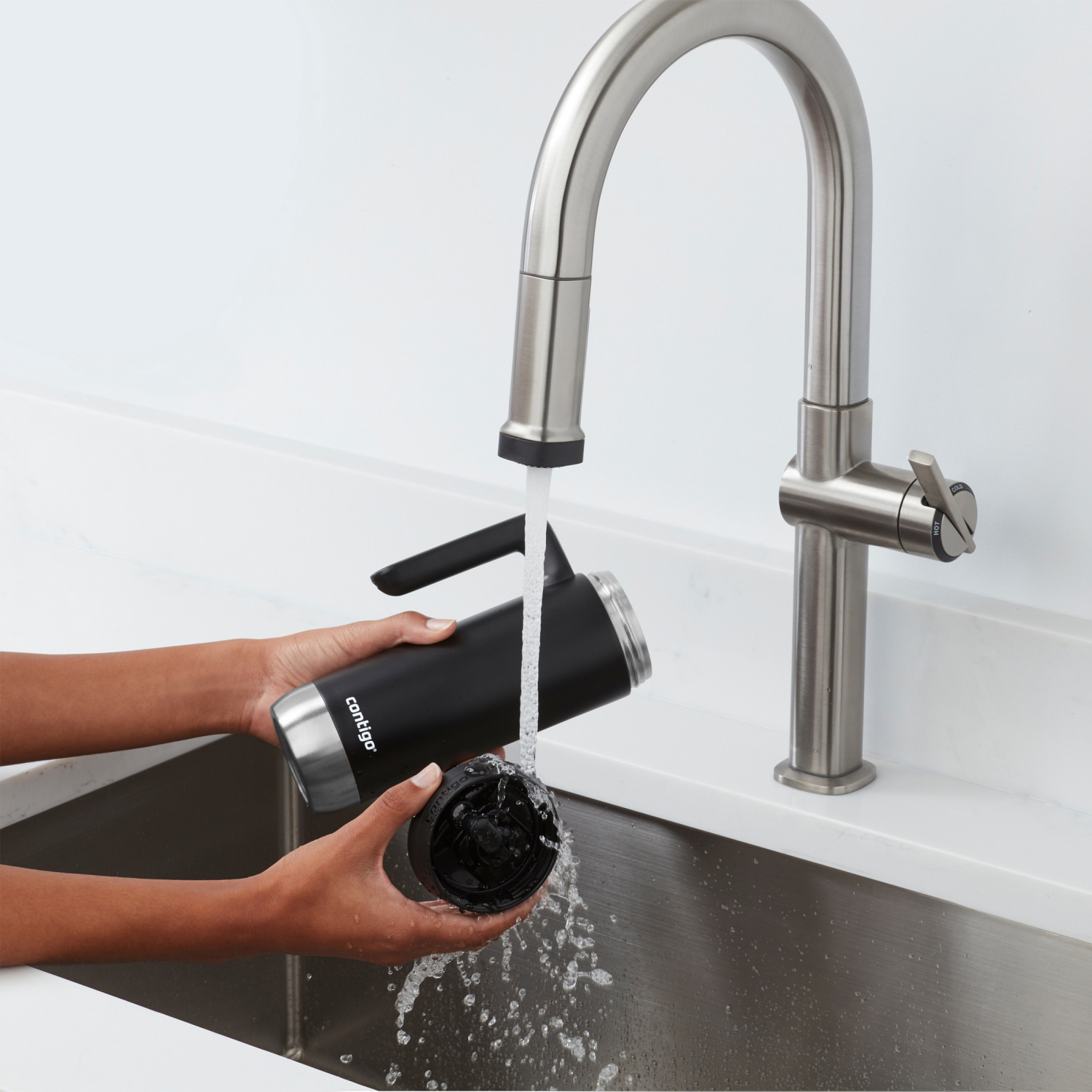 slide 3 of 3, Contigo SnapSeal Insulated Stainless Steel Travel Mug with Handle, Licorice, 1 ct