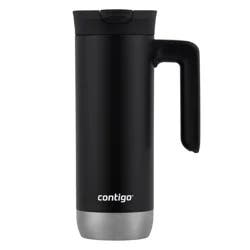 Contigo SnapSeal Insulated Stainless Steel Travel Mug with Handle, Licorice