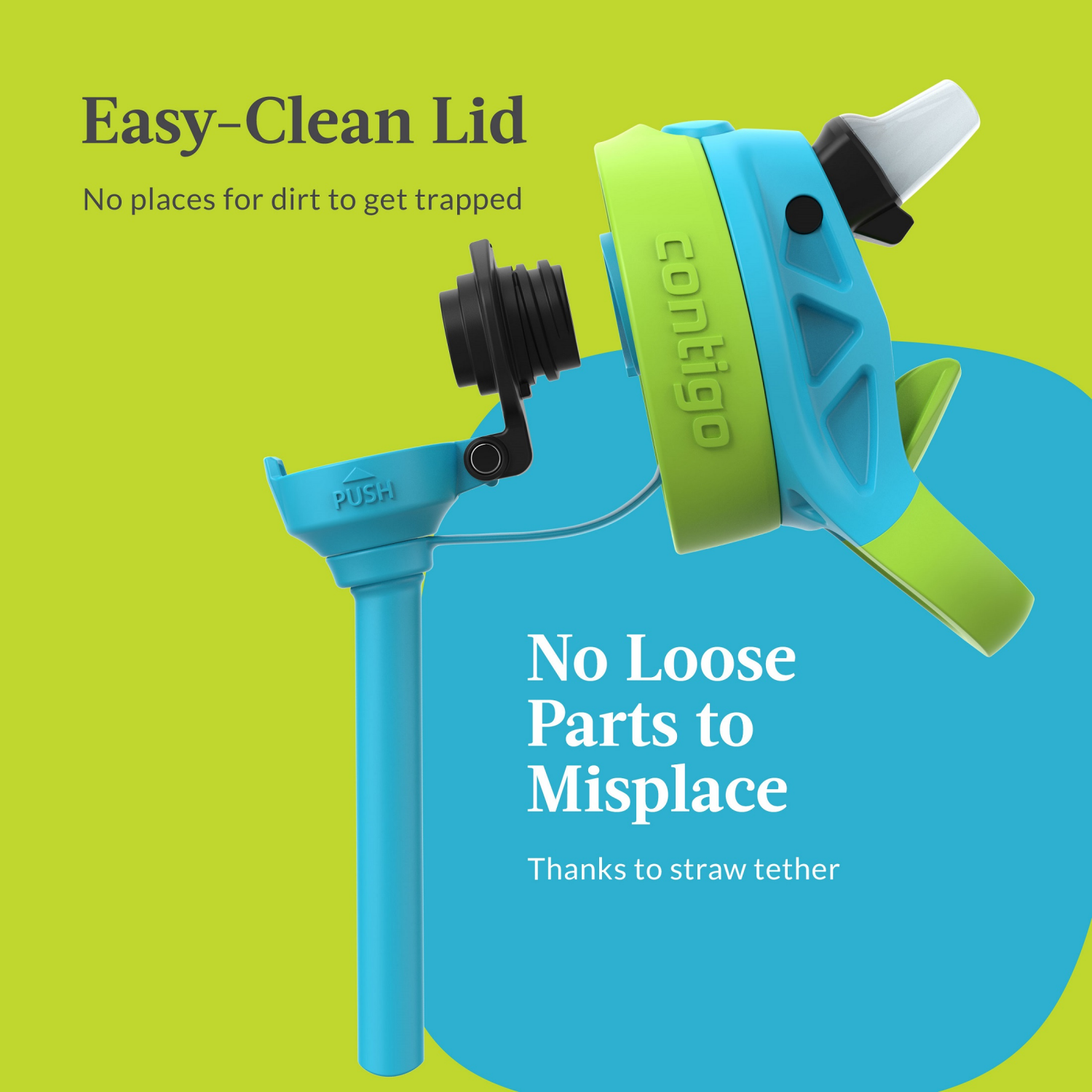 slide 4 of 6, Contigo Kids Stainless Steel Water Bottle with Redesigned AUTOSPOUT Straw, Cotton Candy, 13 oz