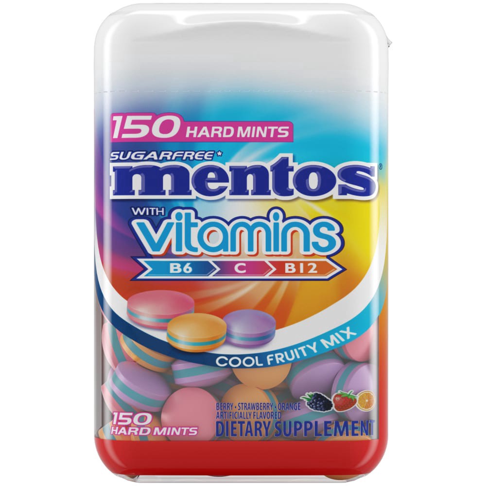 slide 1 of 5, Mentos Sugarfree Cool Fruity Mix Hard Mints with Vitamins 150 ea, 150 ct