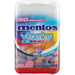 Mentos Sugarfree Cool Fruity Mix Hard Mints with Vitamins 150 ea