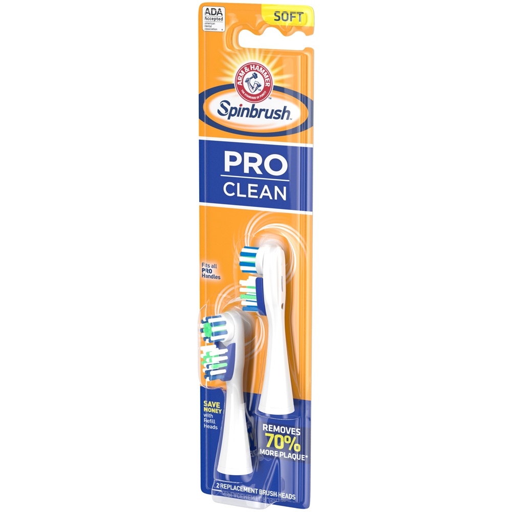 slide 2 of 5, ARM & HAMMER Spinbrush Pro Clean Replacement Heads, 2 ct