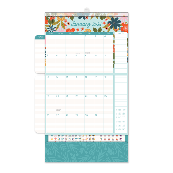 slide 5 of 7, 2025 Orange Circle Studio Monthly Do It All Wall Calendar, 12-13/16"" X 12-1/4"", Secret Garden, January To December, 1 ct