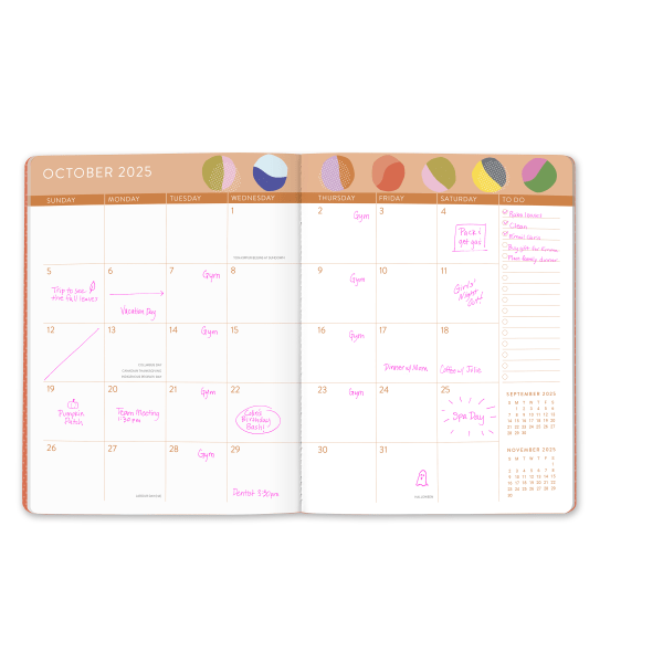 slide 6 of 8, 2025 Orange Circle Studio Just Right Monthly Planner, 9-3/4"" X 7-1/2"", Painter’S Palette, January To December, 1 ct