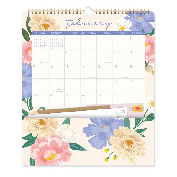 slide 3 of 5, 2025 Orange Circle Studio Pockets Plus Calendar, 14"" X 12-1/4"", Bella Flora, January To December, 1 ct