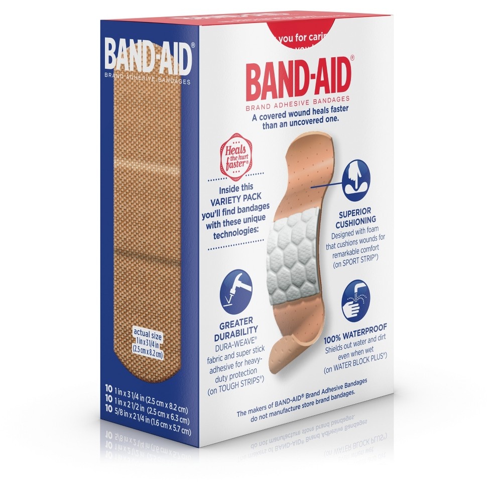 slide 7 of 9, BAND-AID Band-Aid Brand Adhesive Bandages Family Variety Pack, 30 Count, 30 ct