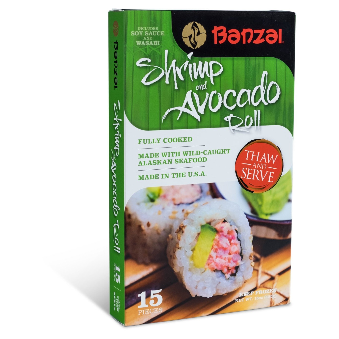 slide 1 of 1, Banzai Shrimp & Avocado Roll With Wild Caught Alaskan Seafood, 15 oz