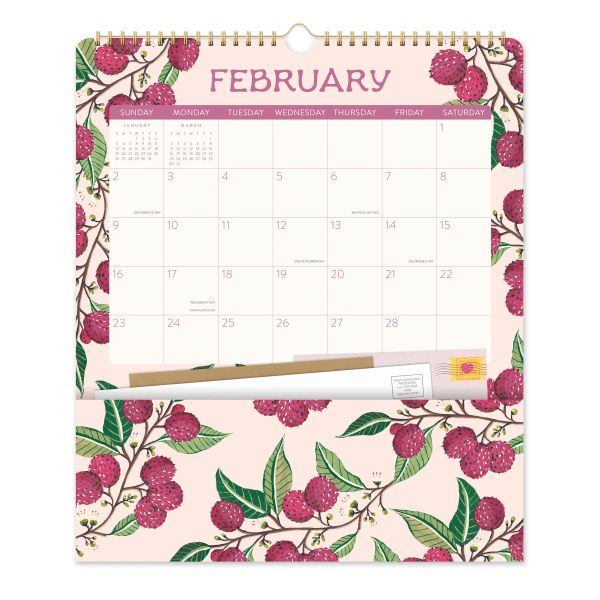 slide 3 of 5, 2025 Orange Circle Studio Pockets Plus Calendar, 14"" X 12-1/4"", Fruit & Flora, January To December, 1 ct