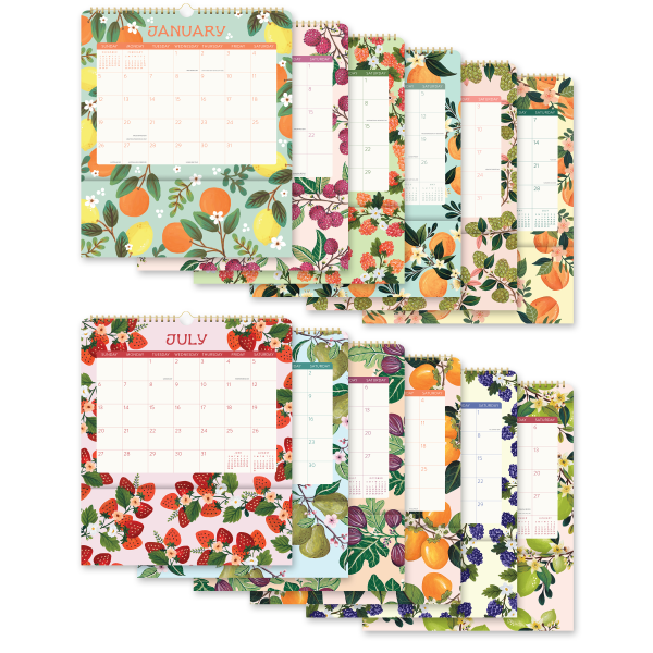 slide 4 of 5, 2025 Orange Circle Studio Pockets Plus Calendar, 14"" X 12-1/4"", Fruit & Flora, January To December, 1 ct