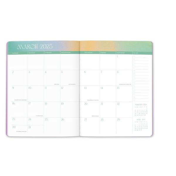 slide 3 of 7, 2025 Orange Circle Studio Just Right Monthly Planner, 9-3/4"" X 7-1/2"", Sunset Splash, January To December, 1 ct