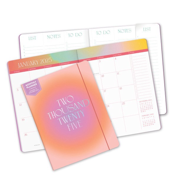 slide 5 of 7, 2025 Orange Circle Studio Just Right Monthly Planner, 9-3/4"" X 7-1/2"", Sunset Splash, January To December, 1 ct