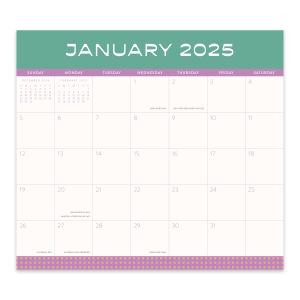 slide 6 of 6, 2025 Orange Circle Studio Monthly Magnetic Calendar Pad, 8-13/16"" X 9-5/8"", Color Block, January To December, 1 ct